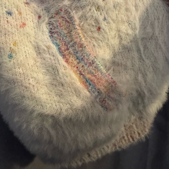 ModCloth Future Looks Fuzzy 3X Rainbow Dot Cardigan with Pockets - Picture 6 of 9